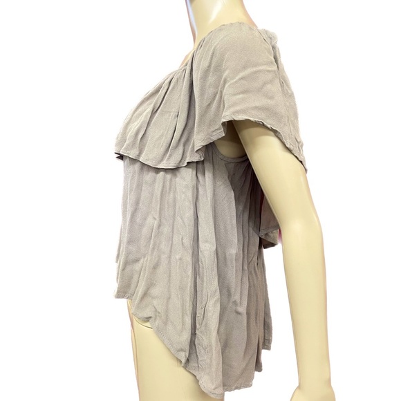 Honey Punch On/Off Shoulder Cropped Blouse Size Medium - Picture 3 of 5